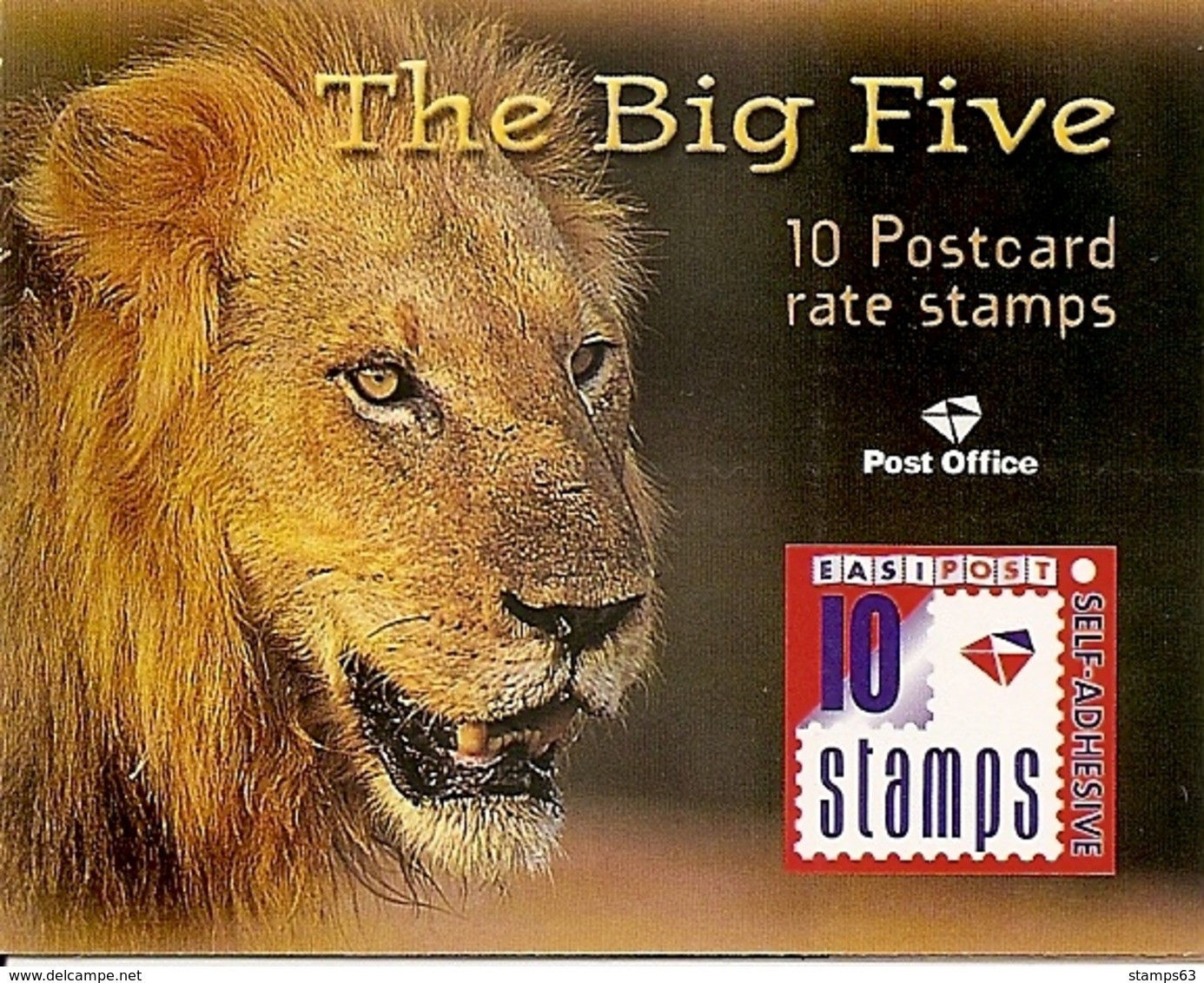 SOUTH AFRICA, 2003, Booklet 61a,  Big Five, Self-adhesive, Reprint 2003-10-12 - Postzegelboekjes