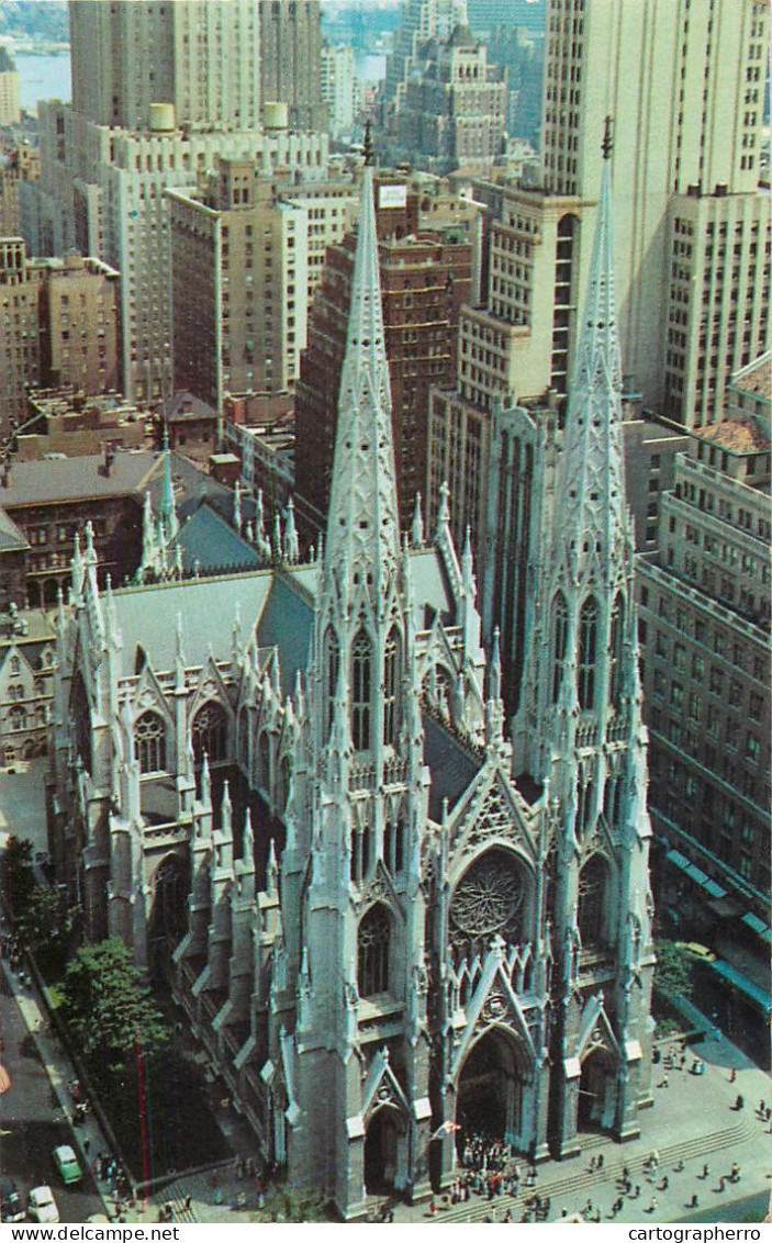 United States NY New York City Manhattan St. Patrick Cathedral Fifth Avenue 1958 Aerial - Manhattan