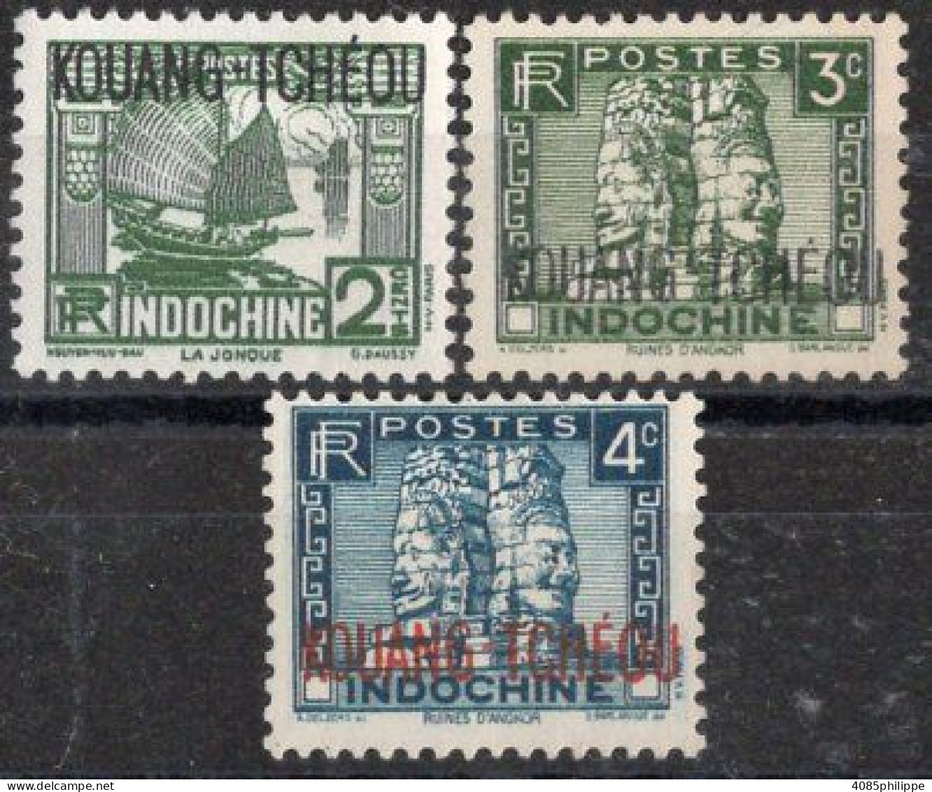 KOUANG TCHEOU Timbres-poste N°103* à 105* Neufs Charnières TB Cote 3.00€ - Unused Stamps