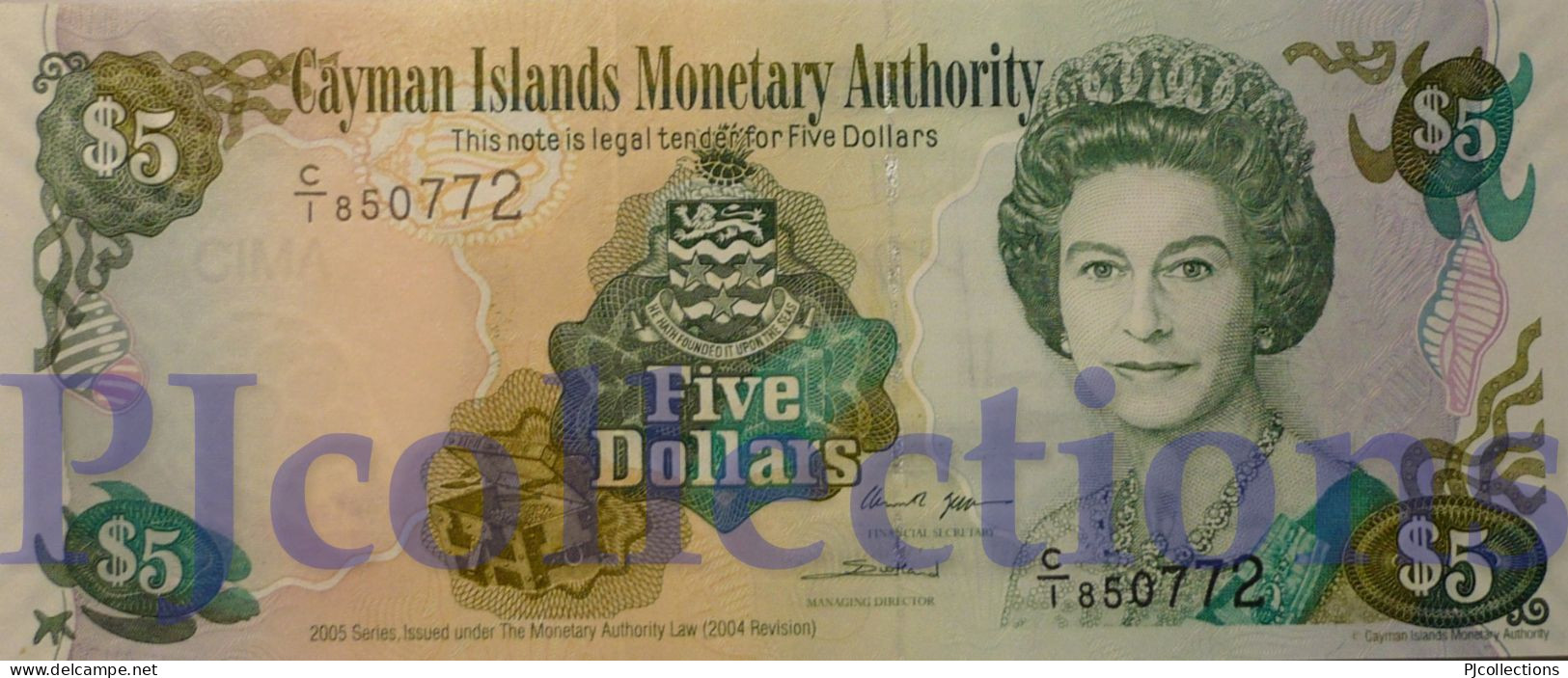 CAYMAN ISLANDS 5 DOLLARS 2005 PICK 34a UNC - Islas Caimán
