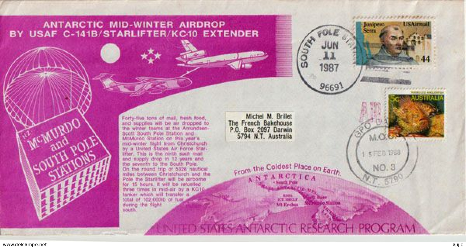 USA. Antarctic Mid-Winter Air Drop To Mc Murdo Station & Scott Base 1987.Avion USAF C-141B/Starlifter & KC-10 Extender - Midwinter