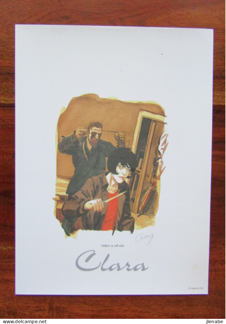 Ex Libris De CLara Tome 3 " La Disparue " Et Signé Par CHAUZY - Ilustradores A - C