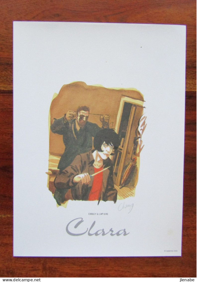 Ex Libris De CLara Tome 3 " La Disparue " Et Signé Par CHAUZY - Illustrateurs A - C