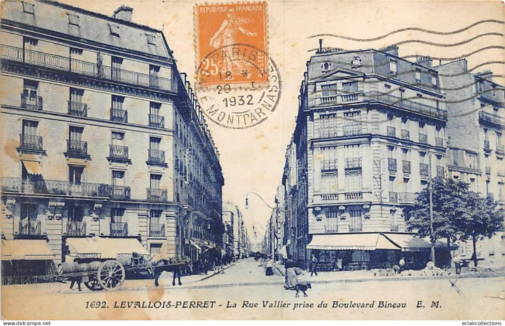 Levallois Perret          92       La Rue Vallier   N° 1692   (Voir Scan) - Levallois Perret