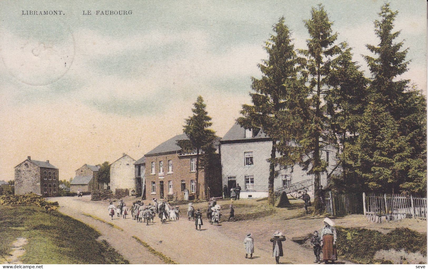 LIBRAMONT Le Faubourg Postée Pour Harzé En 1912 Dos Divisé Colorisée - Libramont-Chevigny