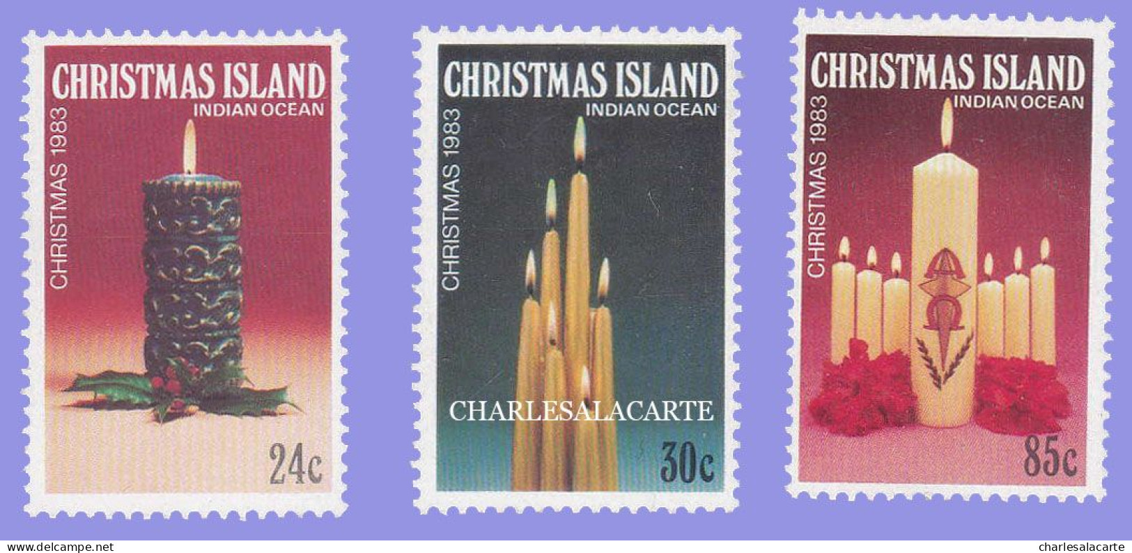 CHRISTMAS ISLAND 1983  CHRISTMAS  CANDLES  SG 178-180  U.M. - Christmas Island