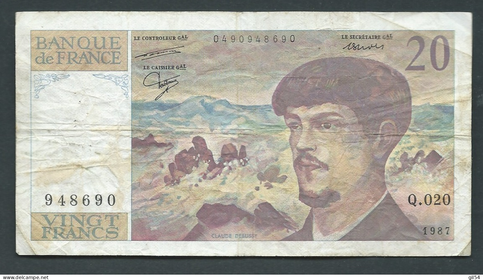 FRANCE - Billet De 20 Francs Type Debussy - 1987  - 948690 - Laura 13402 - 20 F 1980-1997 ''Debussy''