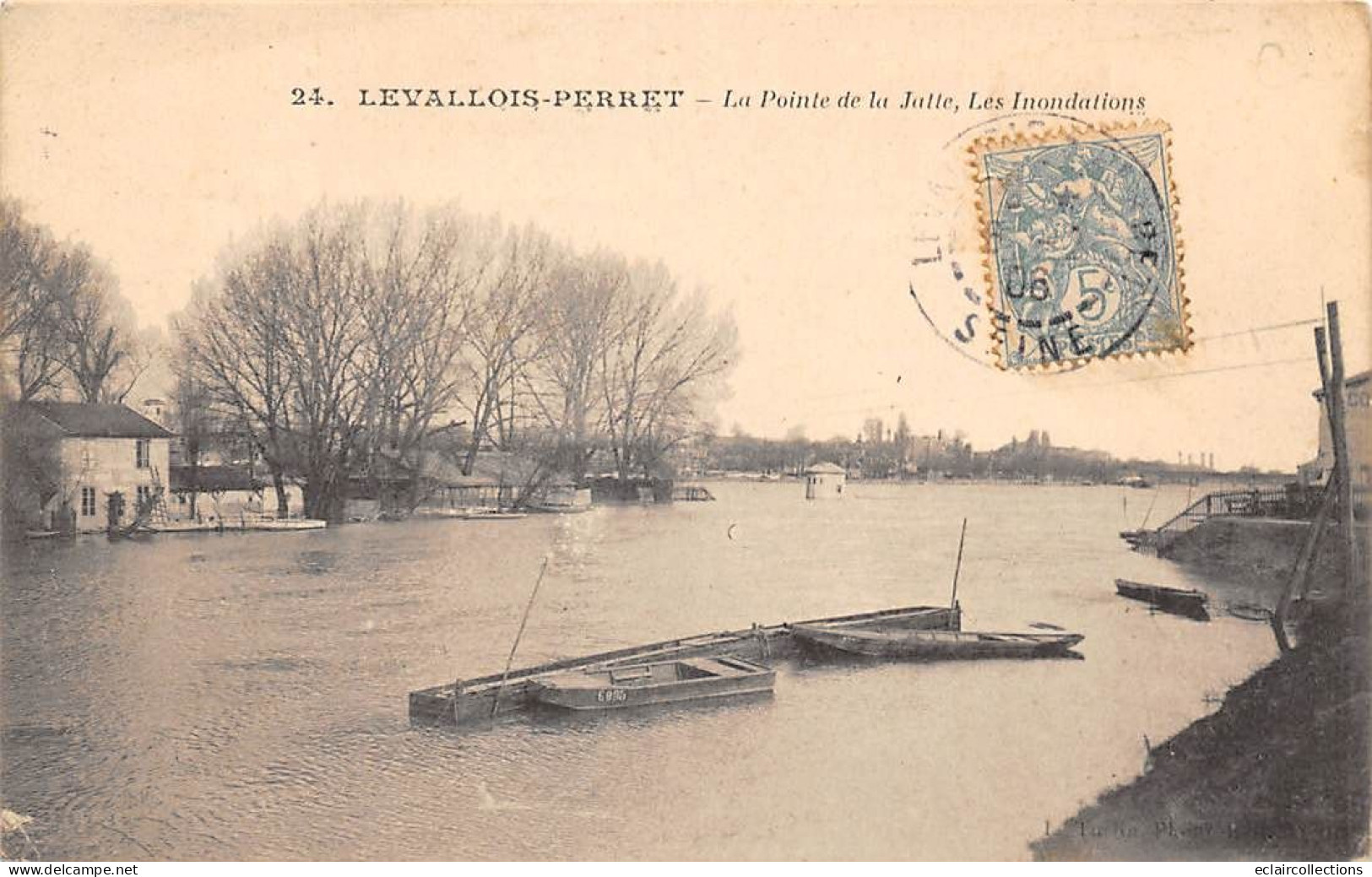 Levallois Perret          92       Inondations 1910:  La Pointe De La Jatte    N° 24  (Voir Scan) - Levallois Perret