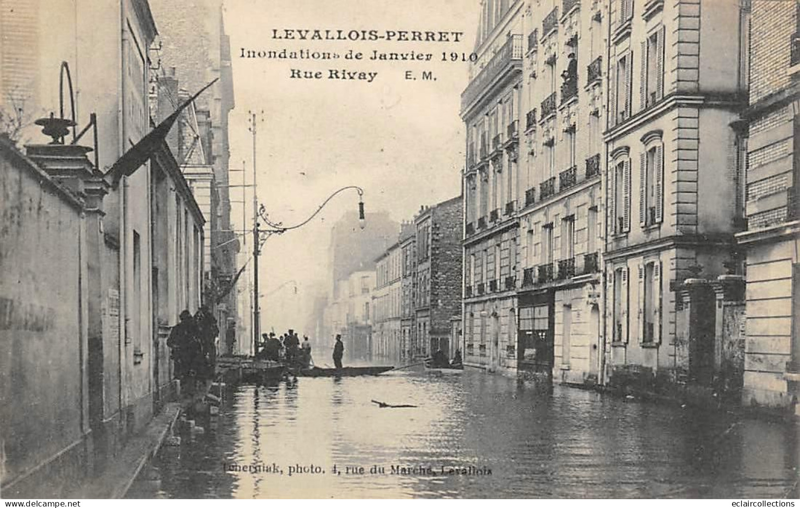 Levallois Perret          92         Inondations 1910:  Rue Rivay   - 2 -   (Voir Scan) - Levallois Perret