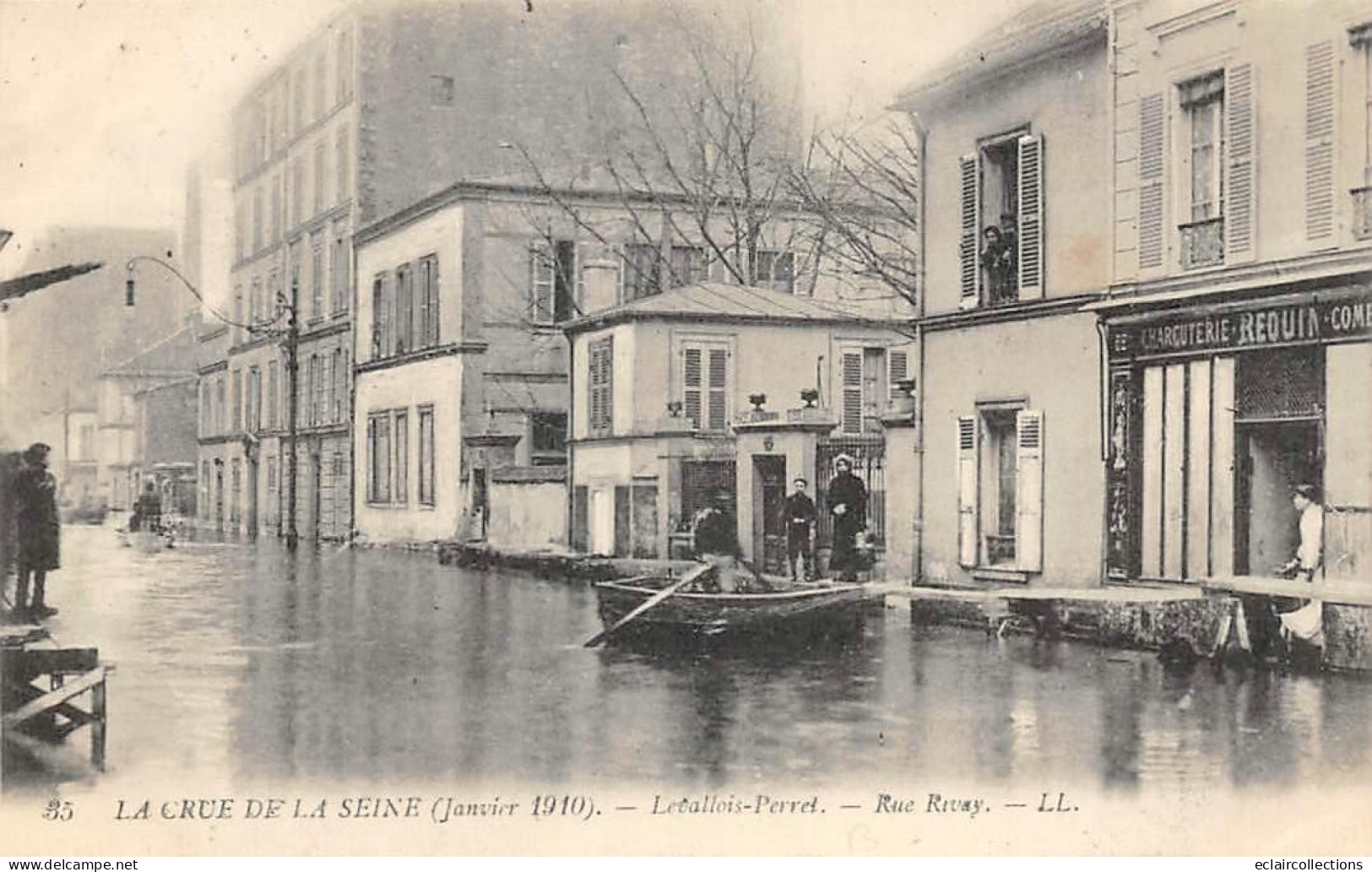 Levallois Perret          92         Inondations 1910:  Rue Rivay.   N° 35     (Voir Scan) - Levallois Perret