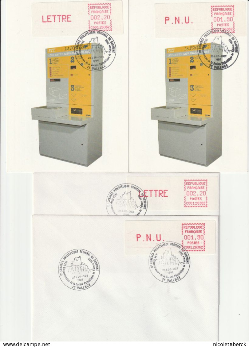 Vignette LSA,  N° 109-110 Cartes Photos Machine CROUZET 1er Jour, + Lettre 109-110. - 1981-84 LS & LSA Prototipi