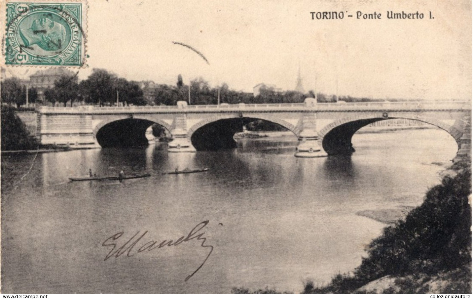 TORINO - PONTE UMBERTO I° - CARTOLINA FP SPEDITA NEL 1912 - Pontes