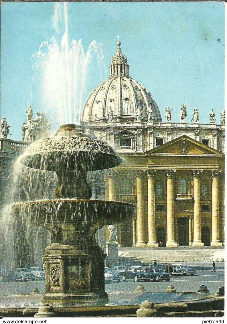 Città Del Vaticano, Basilica San Pietro E Fontana Del Bernini, St. Peter Basilica & Bernini's Fountain, Auto D'Epoca - Vatican