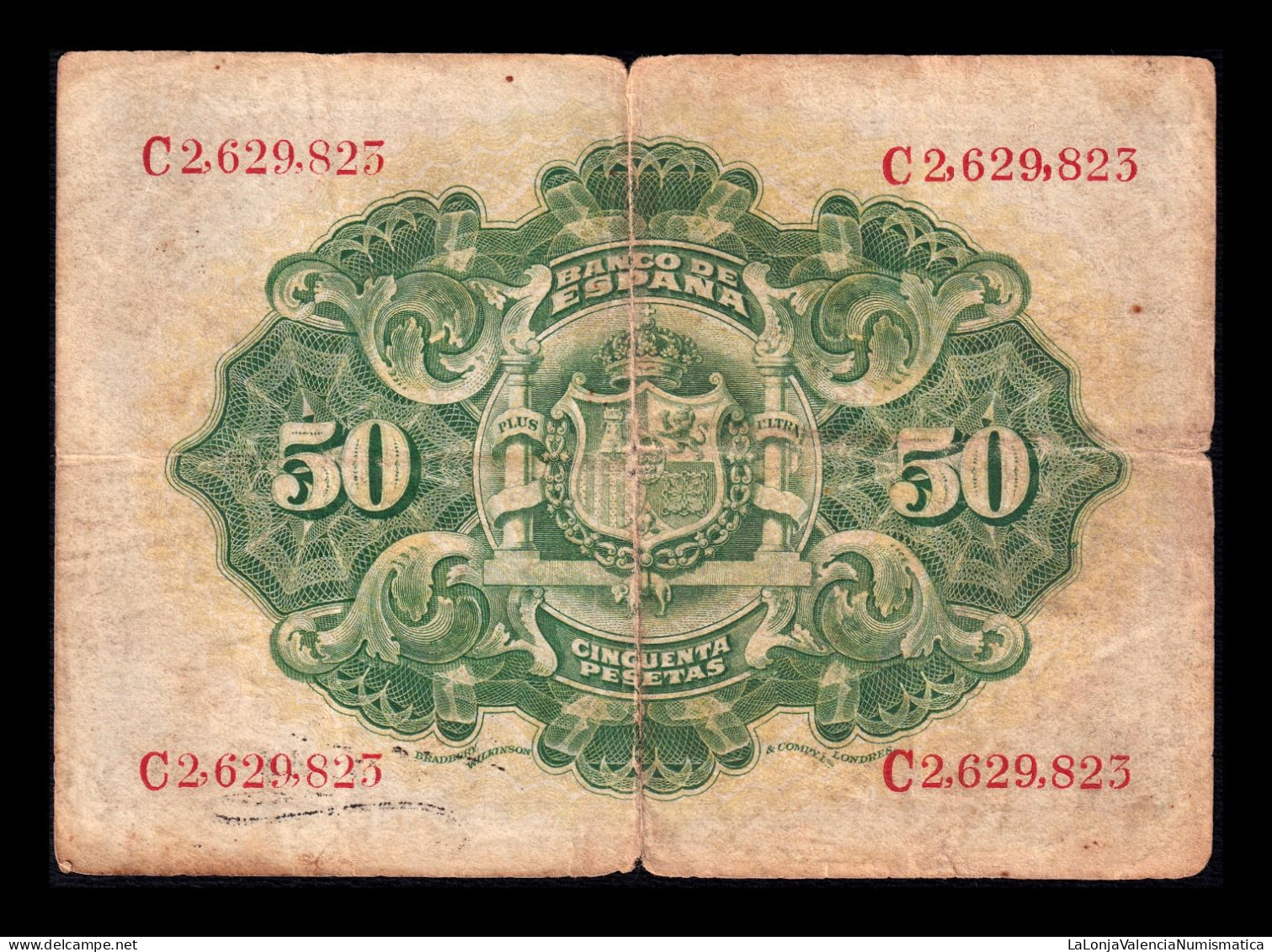 España Spain 50 Pesetas Alegorías 1906 Pick 58a Serie C Bc F - 50 Pesetas