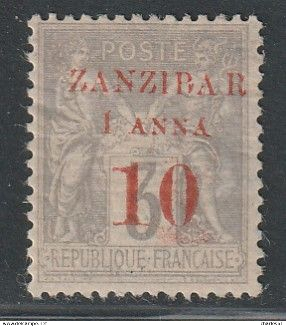 ZANZIBAR - N°13 * (1894) 1a Et 10 Sur 3c Gris - Ungebraucht