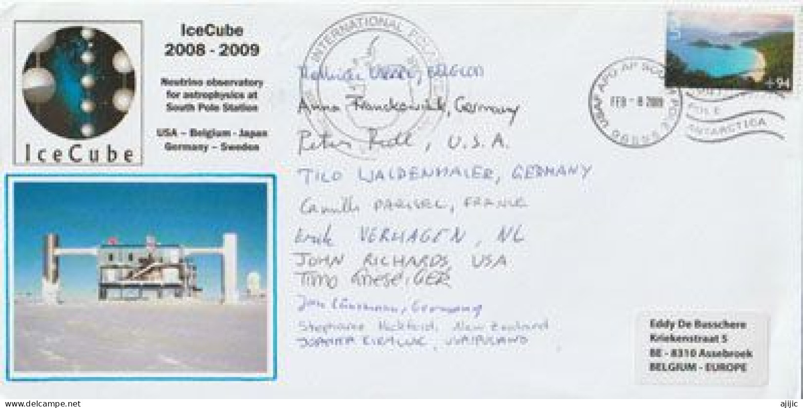 USA. IceCube Neutrino Observatory, Letter From US South-Pole Station, With Signatures Of Scientists In 2009. RARE-SCARCE - Clima & Meteorología