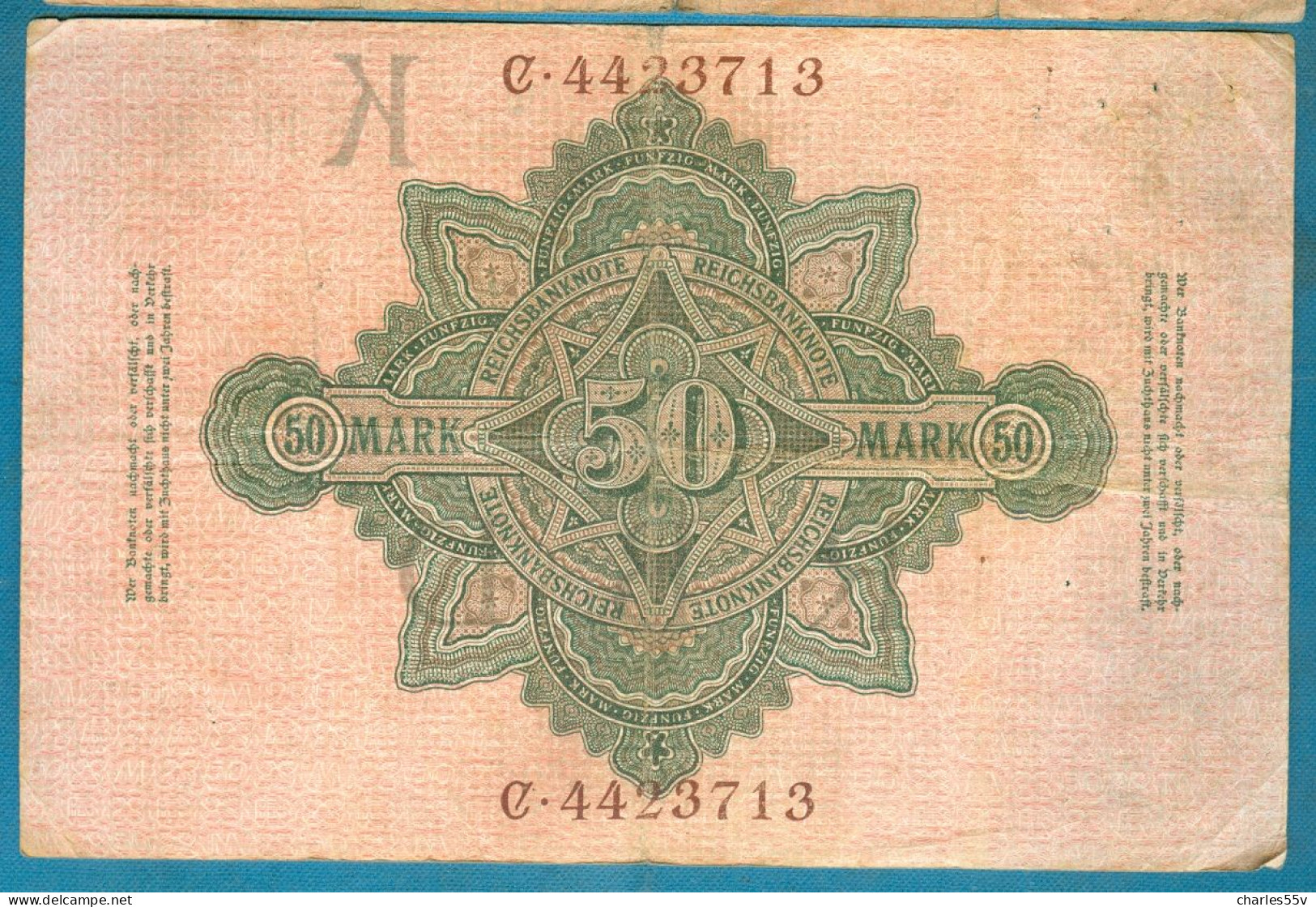 50 Mark 21.4.1910 Udr. K Serie C - 50 Mark