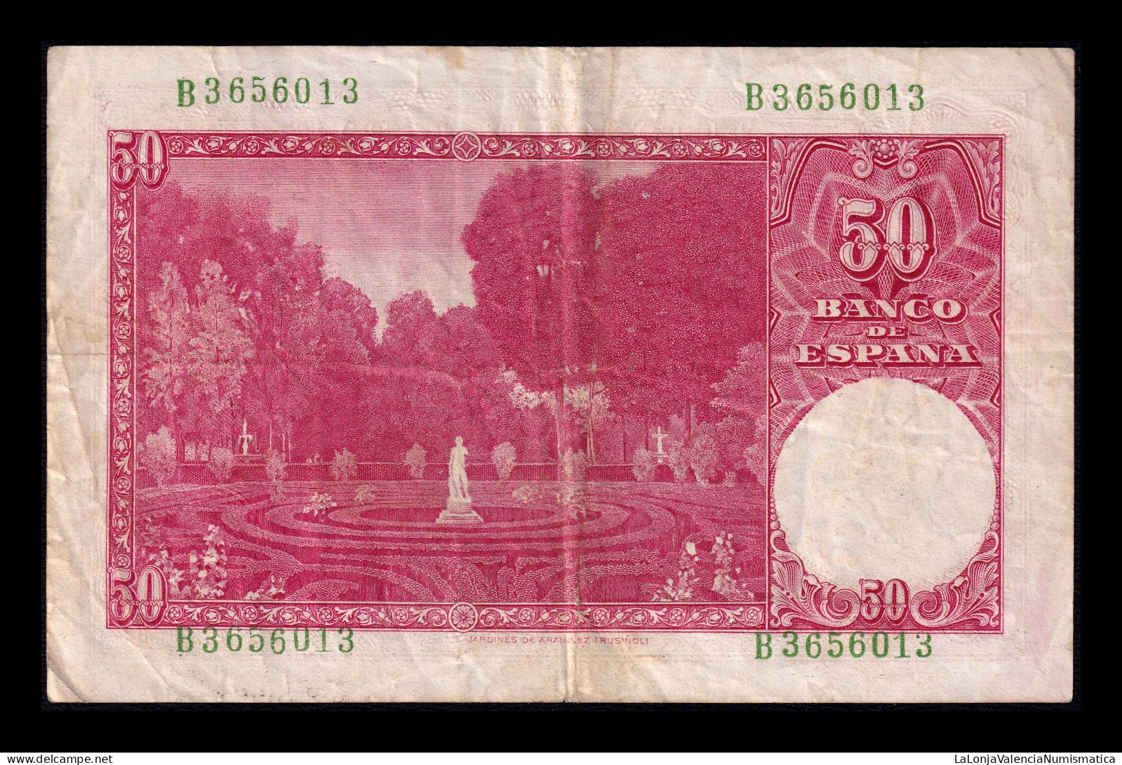 España Spain 50 Pesetas Santiago Rusiñol 1951 Pick 141 Serie B Mbc Vf - 50 Pesetas