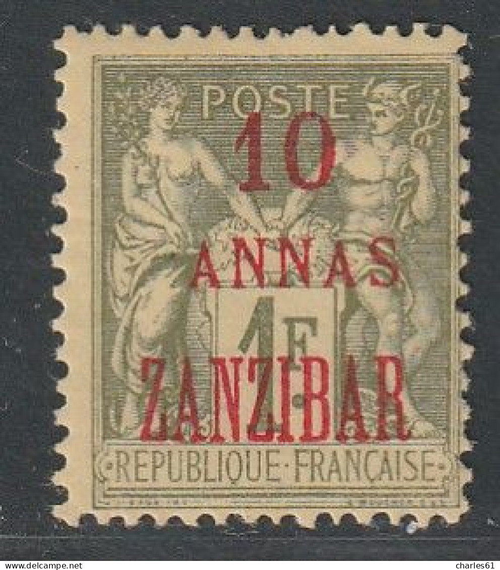 ZANZIBAR - N°29a * (1896-1900) Surcharge Carmin - Neufs