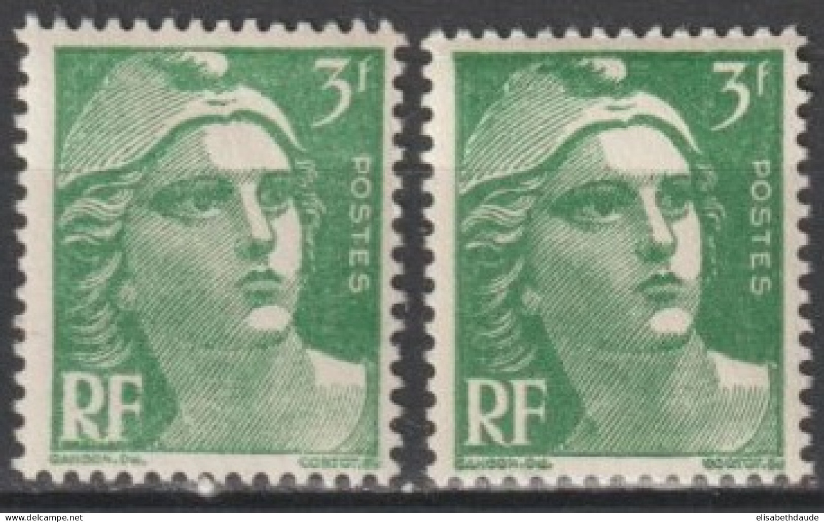 GANDON - VARIETE TIMBRE GROS "RF" + NORMAL ! - YVERT N° 719 ** MNH - - Nuevos