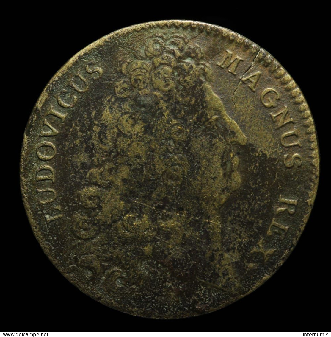 France, Louis XIV, TRÉSOR ROYAL - AMOR. DABIT. ESSE. PERENNES, Laiton (Brass), TB (F), Feu#12825 - Royal / Of Nobility