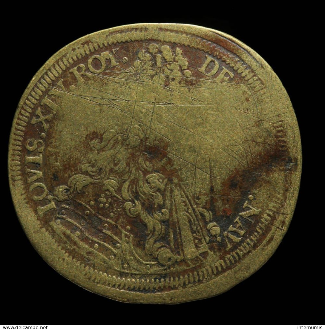 France, Louis XIV, Rechenpfennig - CORNELIUS LAUFFERS, (1658-1711), Laiton (Brass), B+ (F) - Monarquía / Nobleza