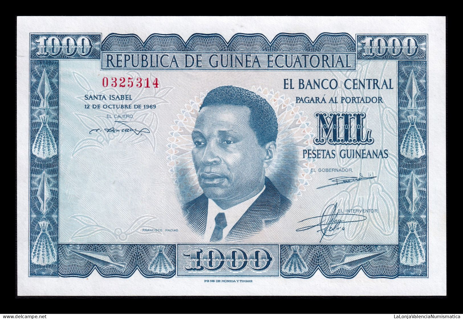 Equatorial Guinea Ecuatorial 1000 Pesetas 1969 Pick 3 Sc Unc - Aequatorial-Guinea