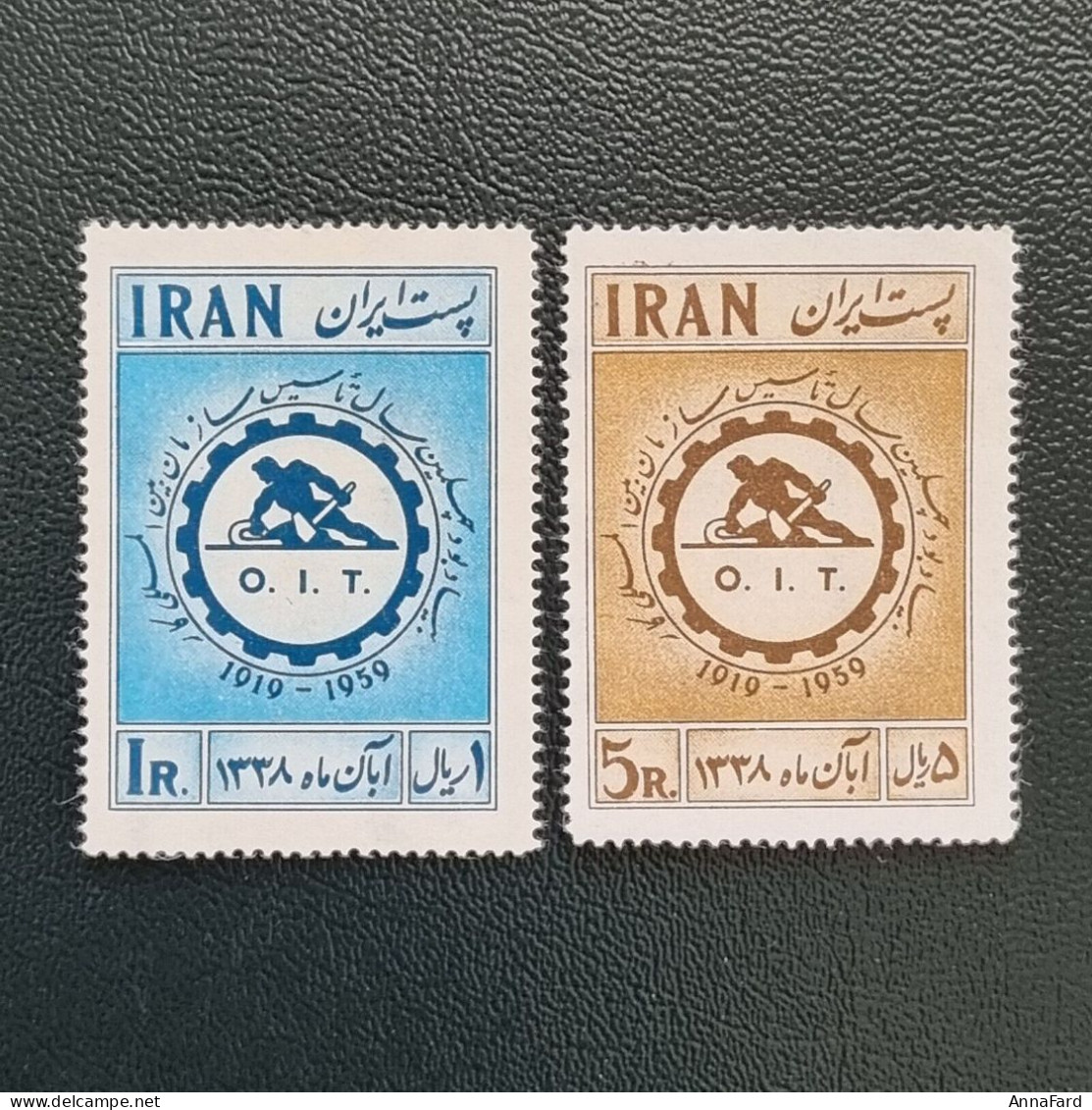 Iran Persia 40th Labour Organization 1959 MNH Singles Scott 1136-1137 - Iran