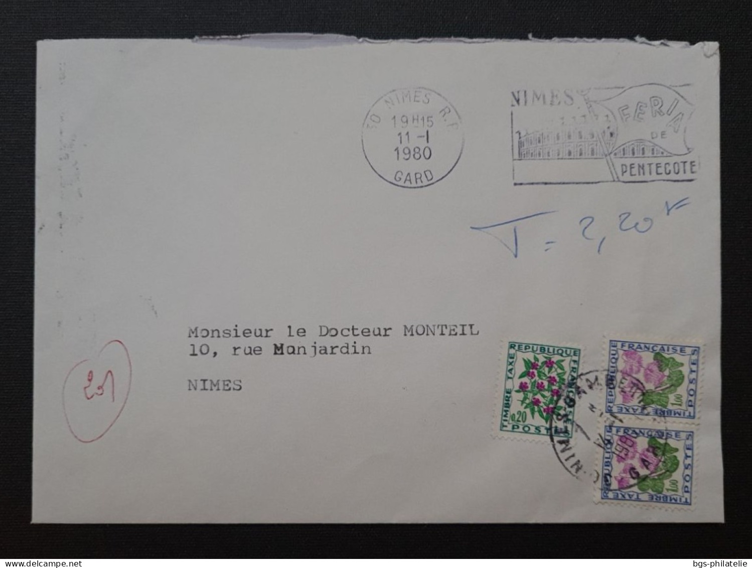 France Timbres Numéros 99 Et 102×2 Sur Enveloppe. - 1960-.... Afgestempeld
