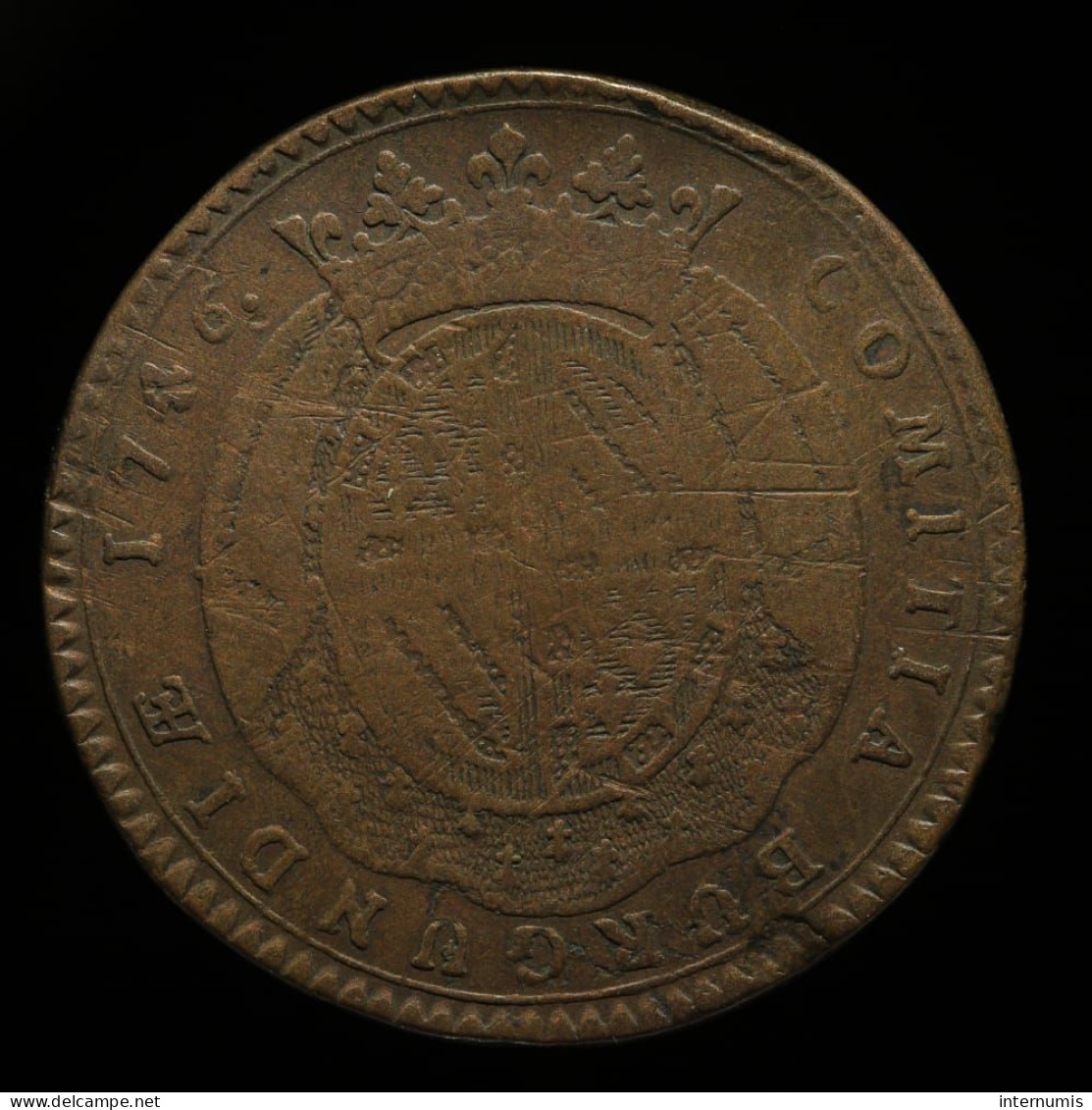 France, Louis XV, COMITIA BURGUNDIAE (Etats De Bourgogne), 1746, Cuivre (Copper), TB+ (VF), Feu#9849 - Monarquía / Nobleza