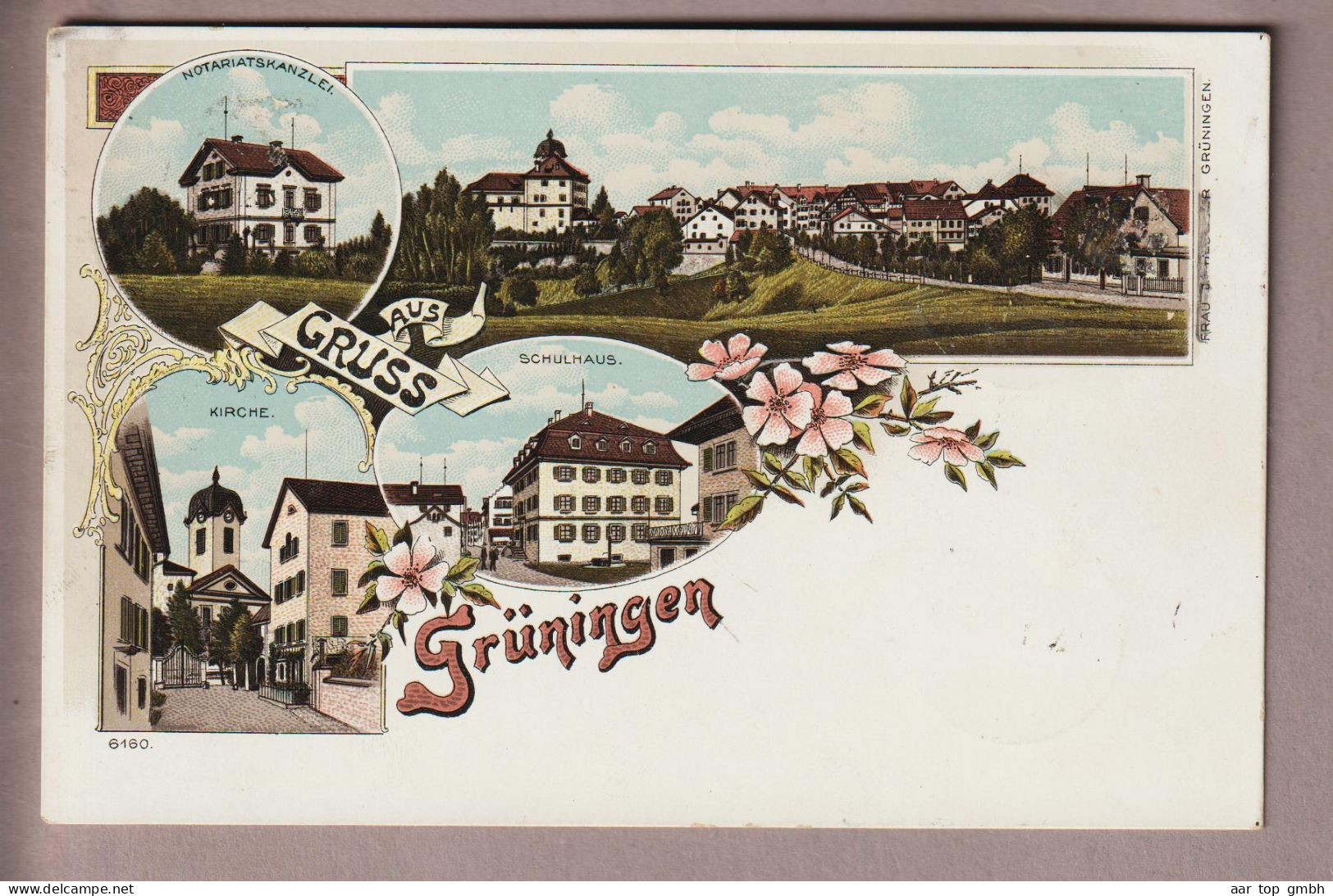 CH ZH Grüningen 1910-04-01 Litho # 6160 - Grüningen