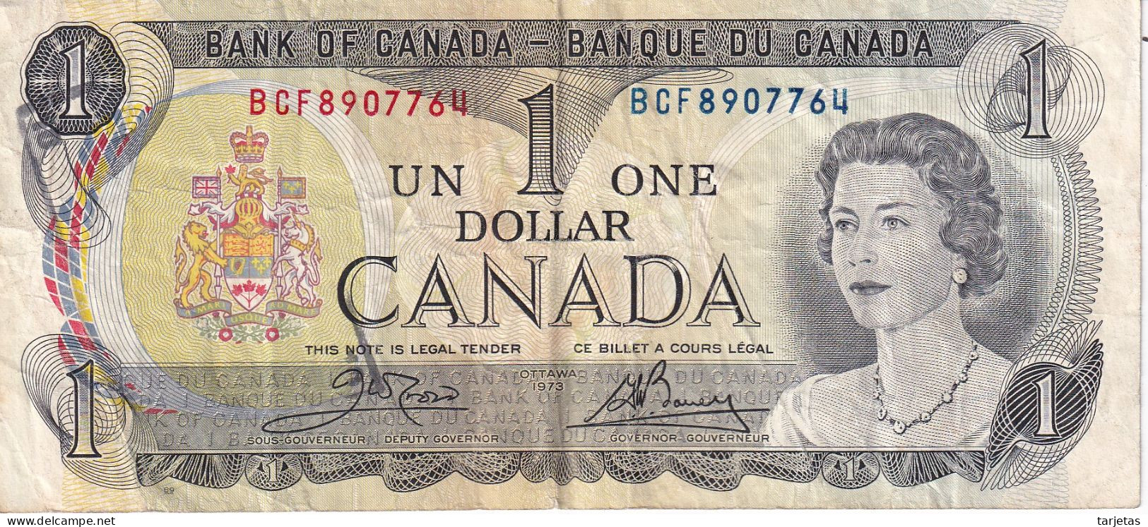 BILLETE DE CANADA DE 1 DOLLAR DEL AÑO 1973 (BANKNOTE) - Canada