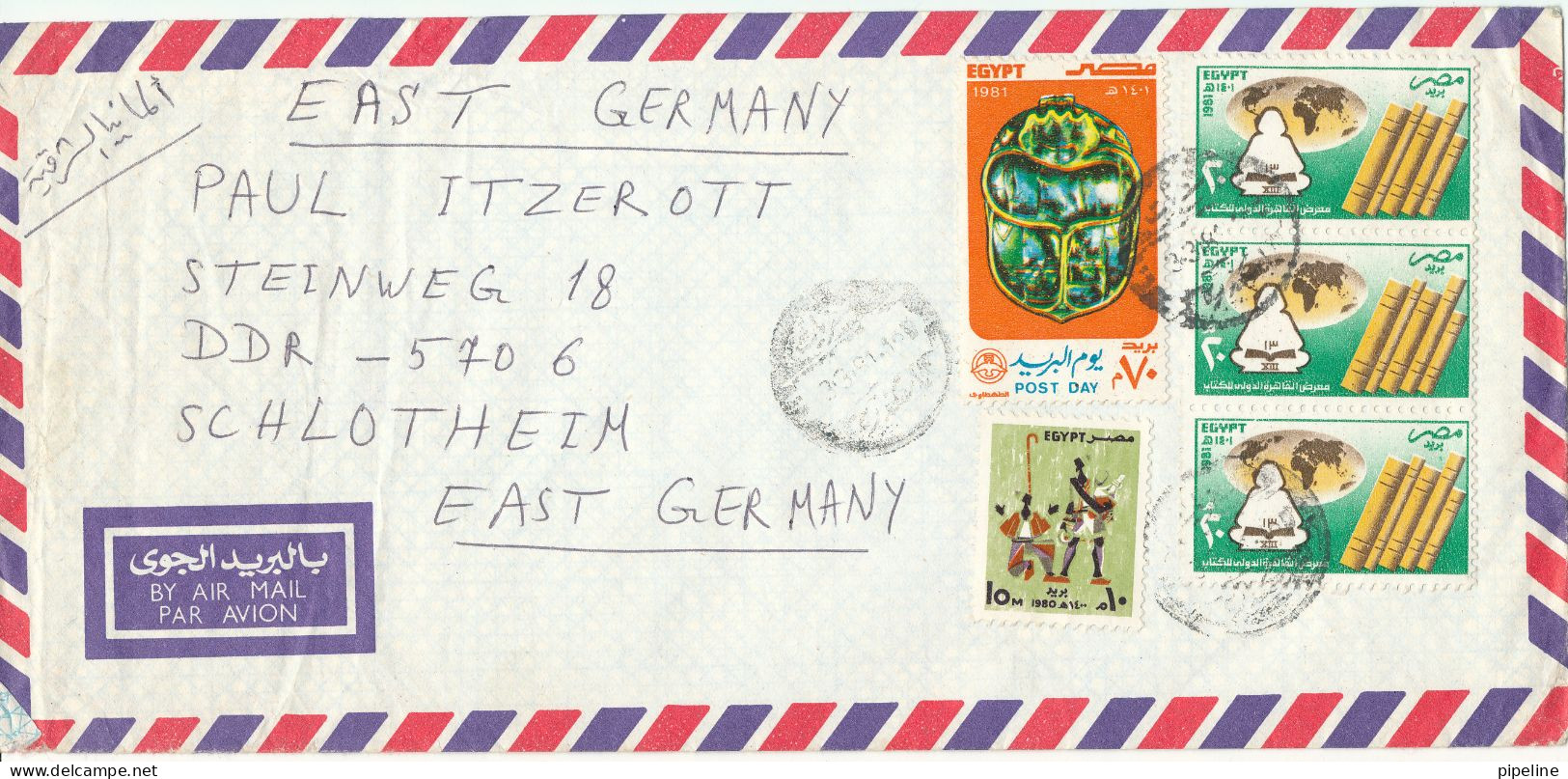 Egypt Air Mai Cover Sent To Germany DDR 2-3-1981 Topic Stamps - Lettres & Documents