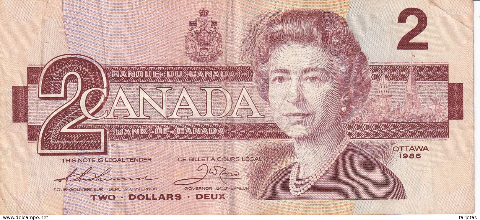 BILLETE DE CANADA DE 2 DOLLARS DEL AÑO 1986 (BANKNOTE) - Canada