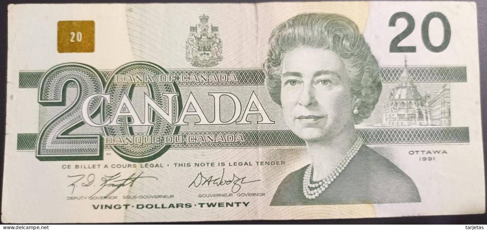 BILLETE DE CANADA DE 20 DOLARES DEL AÑO 1991  (BANKNOTE) - Kanada