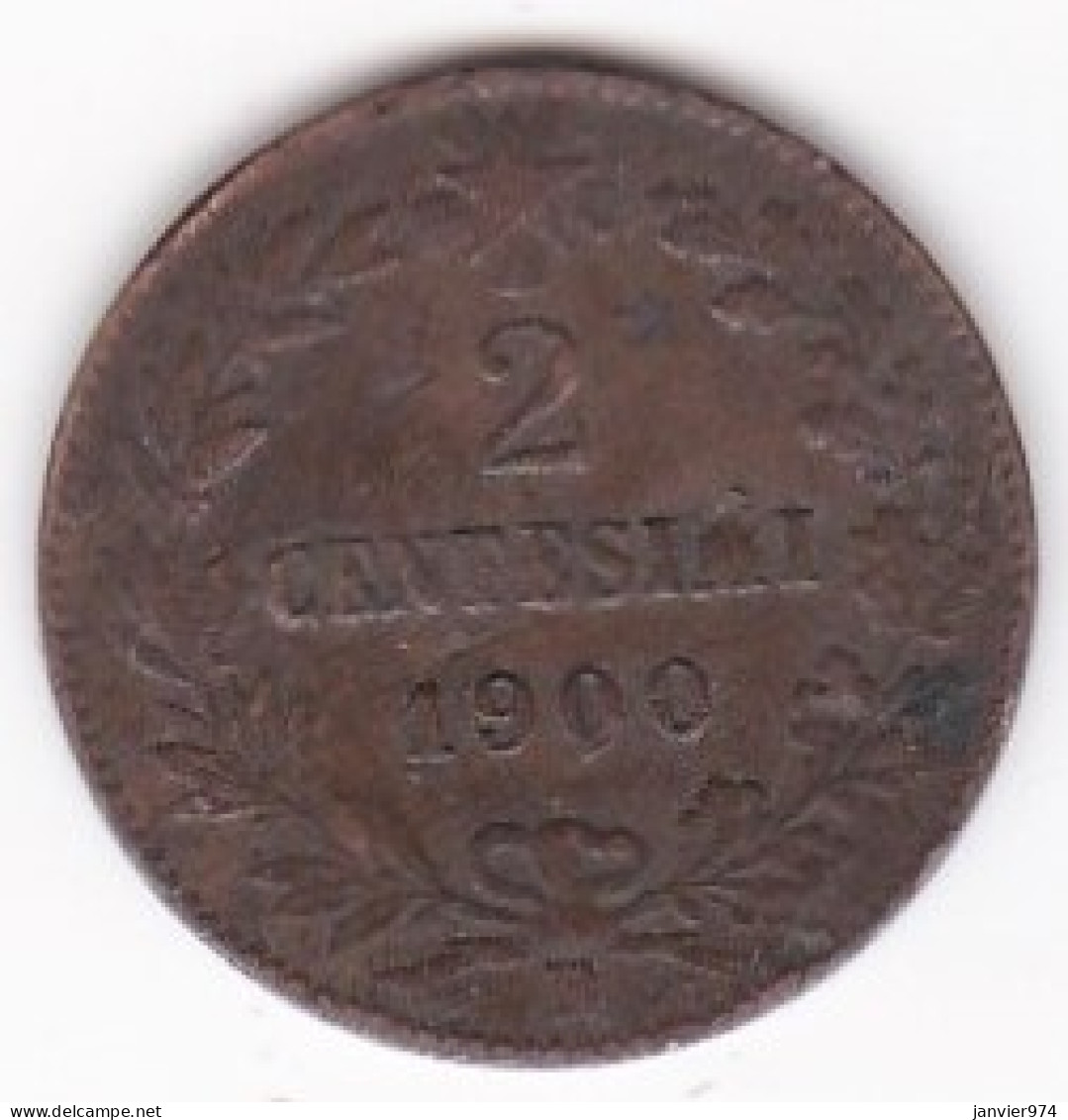 Italie 2 Centesimi 1900 R Roma, Humberto I , En Cuivre  - 1878-1900 : Umberto I