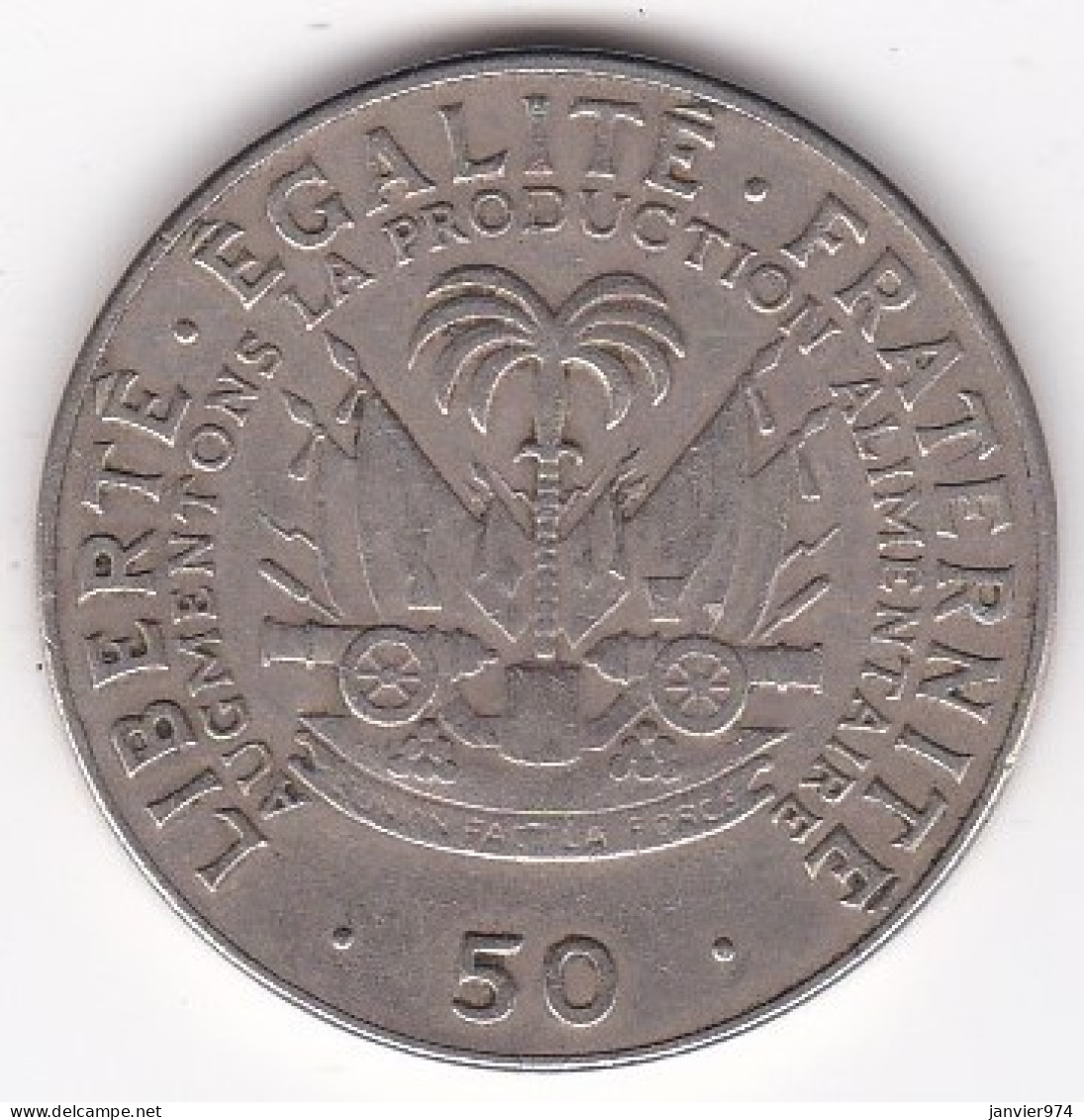 Haiti 50 Centimes 1979 FAO . Jean-Claude Duvalier, En Laiton De Nickel, KM# 101a - Haiti