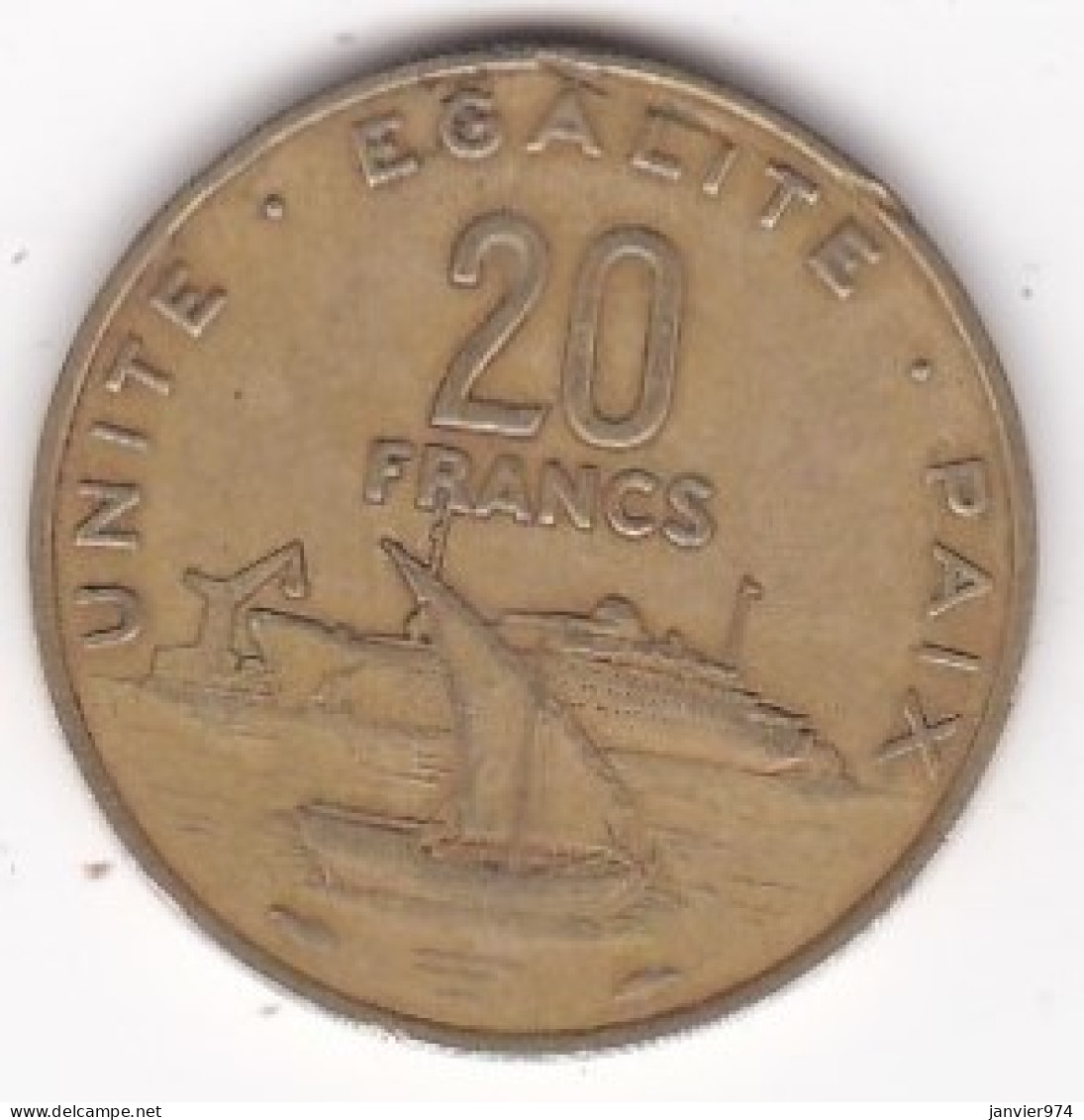 Djibouti 20 Francs 1986, En Bronze Aluminium, KM# 24 - Djibouti
