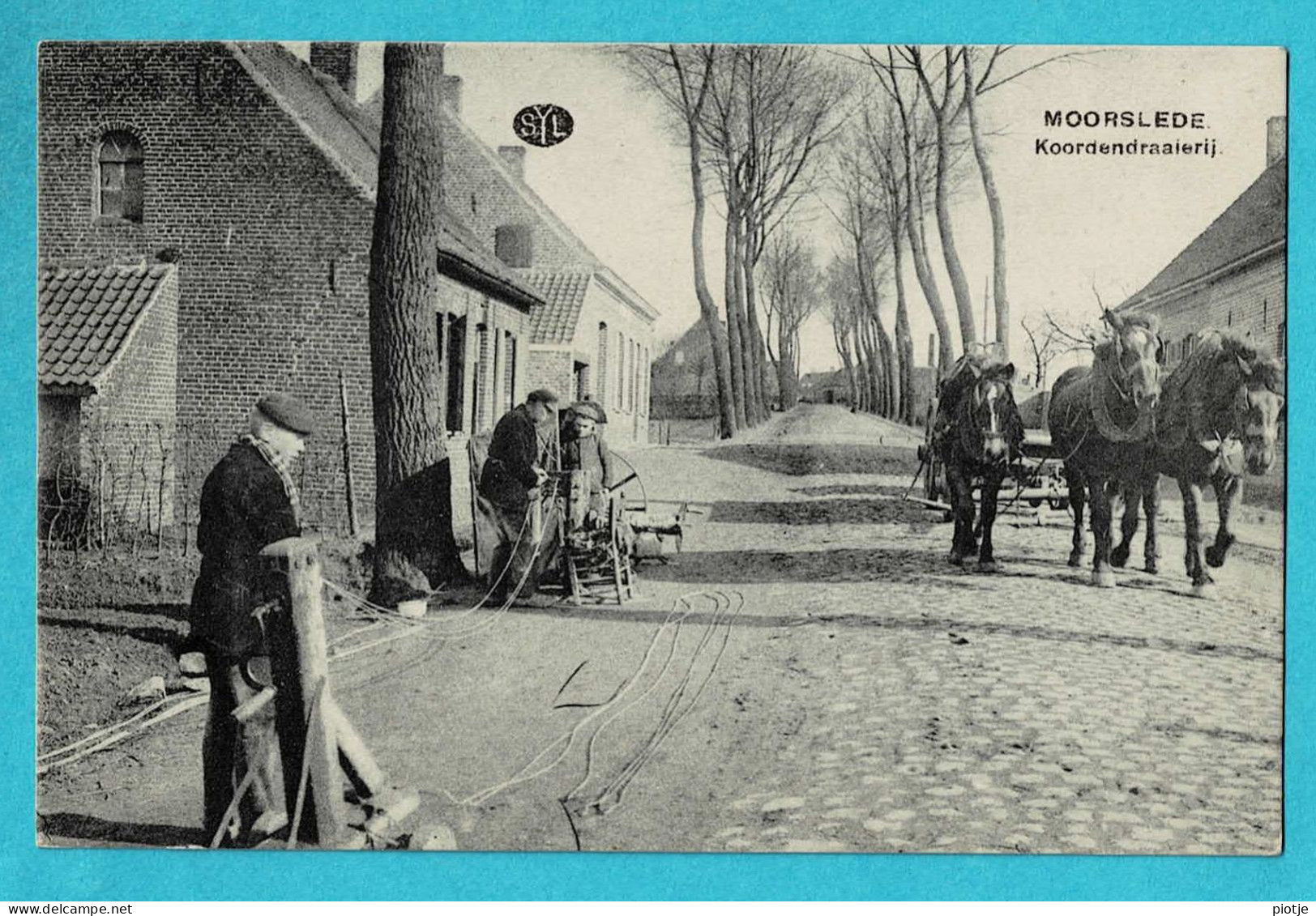 * Moorslede (West Vlaanderen) * (SYL) Koordendraaierij, Animée, Unique, TOP, Cheval, Horse, Torsion Du Cordon, Old - Moorslede