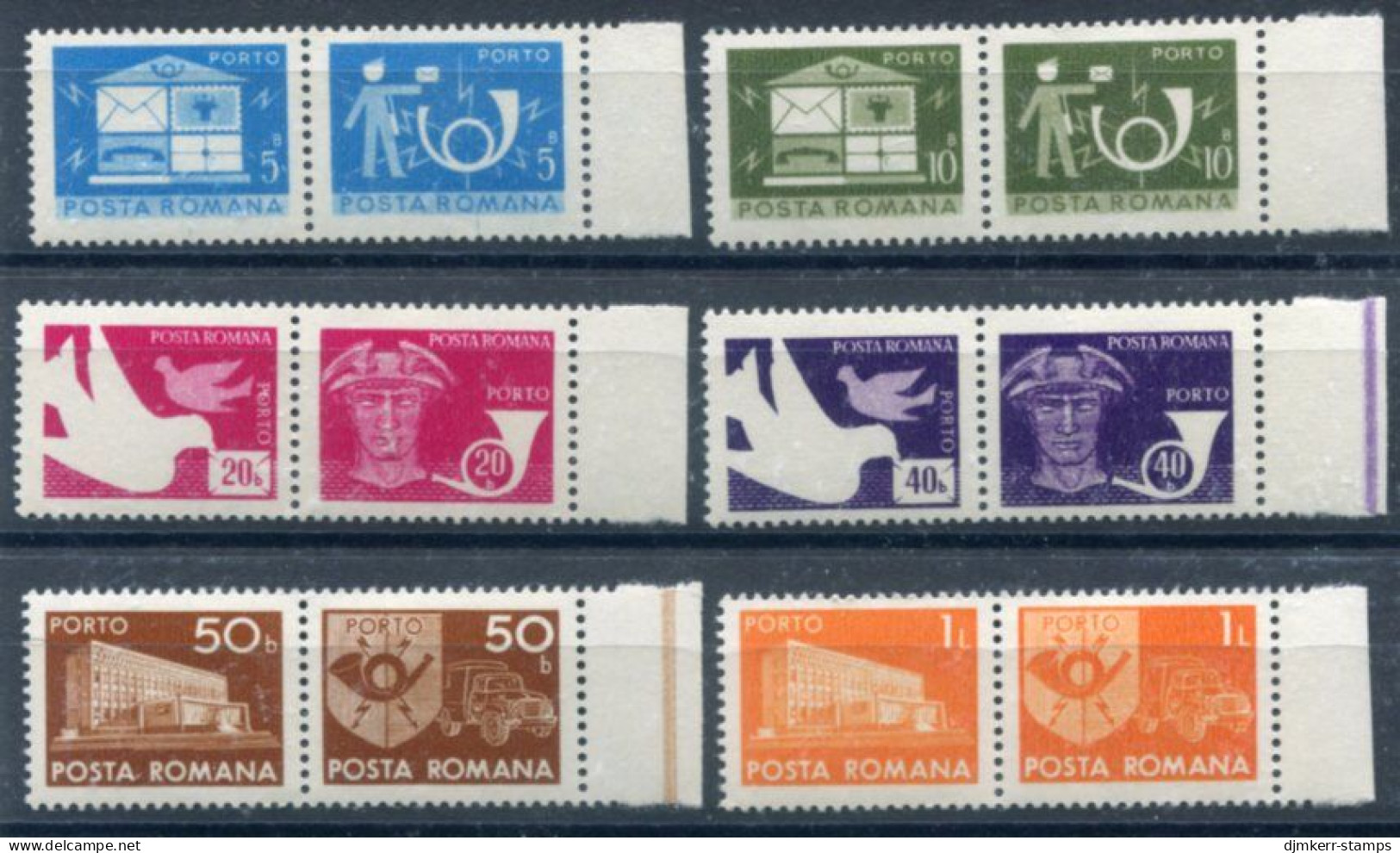 ROMANIA 1974 Postage Due Set MNH / ** . Michel Porto119-24 - Port Dû (Taxe)