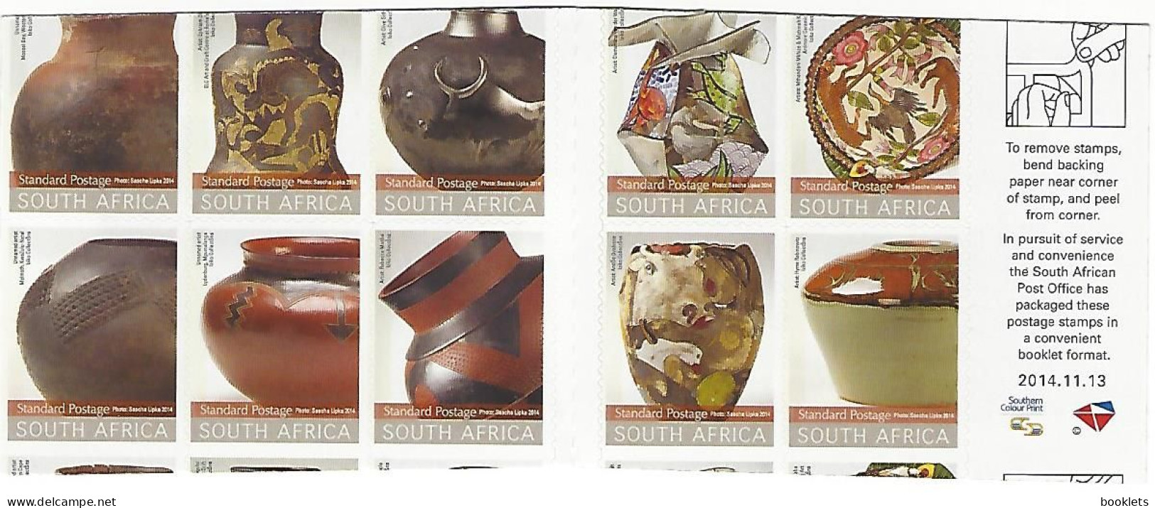 SOUTH AFRICA, 2014, Booklet 83,  Ceramic Vessels, Date On Margin 2014.11.13 - Booklets