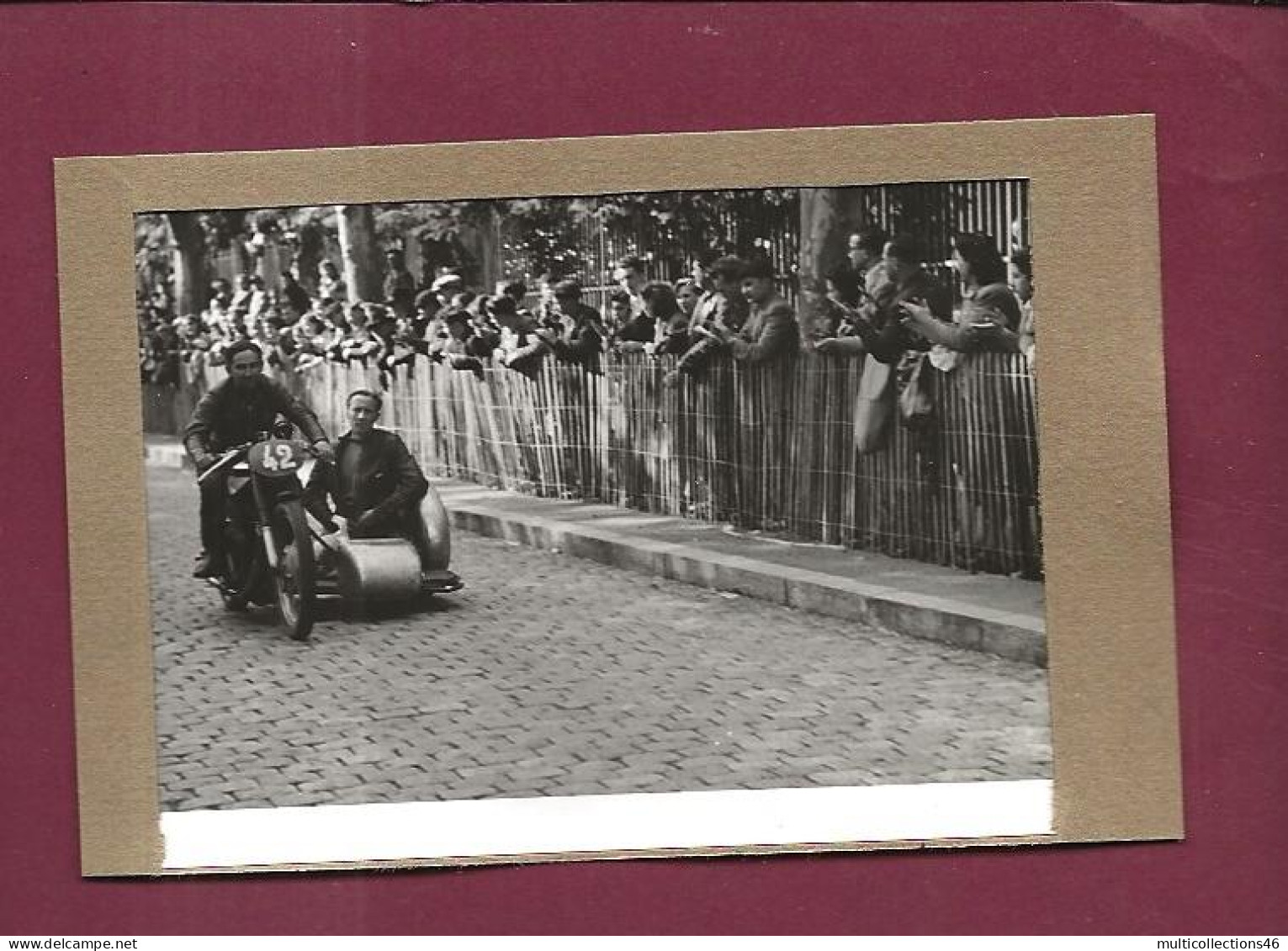 101223 - PHOTO 26 MAI 1949 SPORT MOTO - 3e CIRCUIT INTERNATIONAL DE TARARE - Side Car HALDEMANN NORTON N°42 - Moto Sport