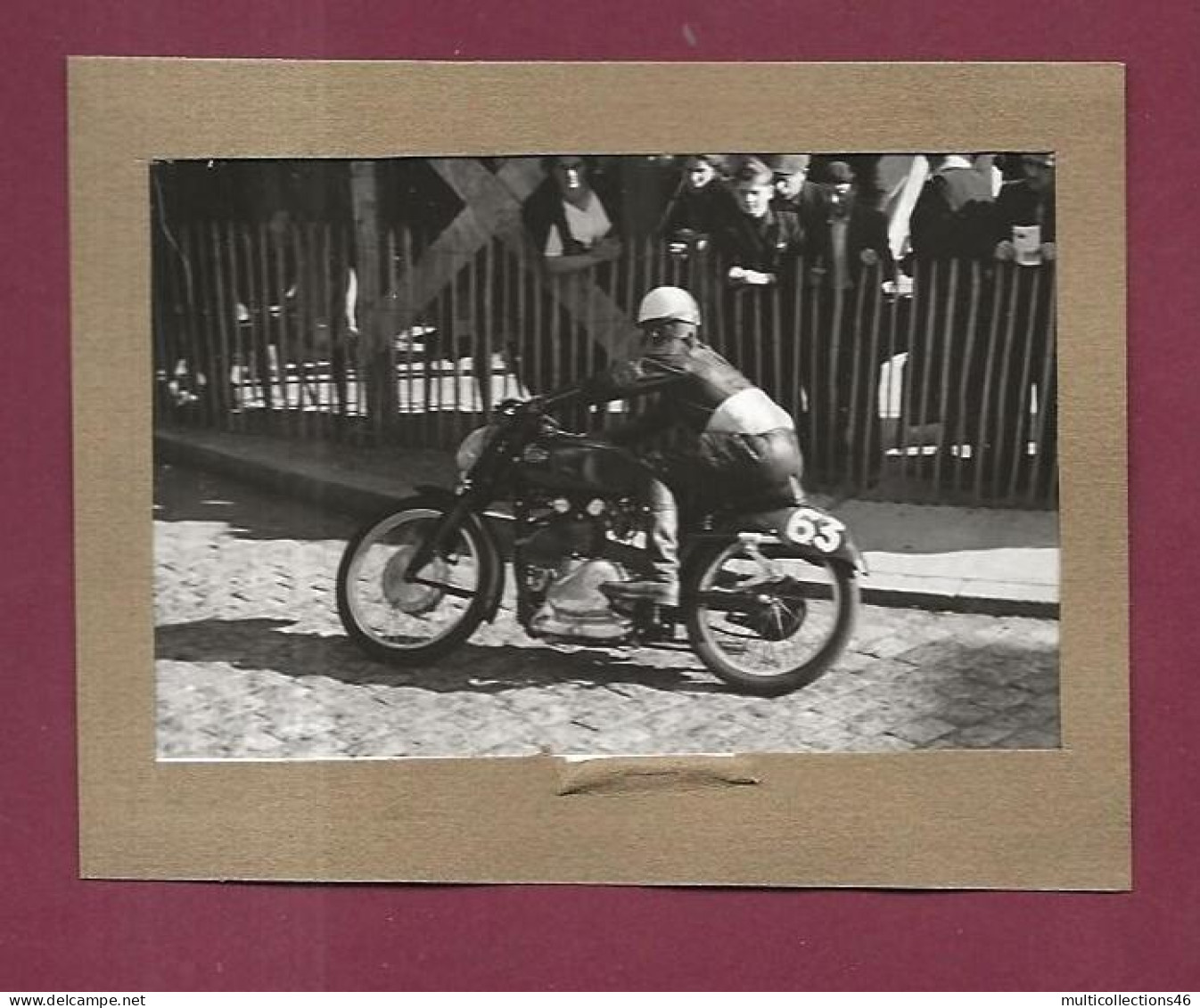 101223 - PHOTO 26 MAI 1949 SPORT MOTO - 3e CIRCUIT INTERNATIONAL DE TARARE - Moto Le Vainqueur Sur Gilera N°63 - Motorcycle Sport