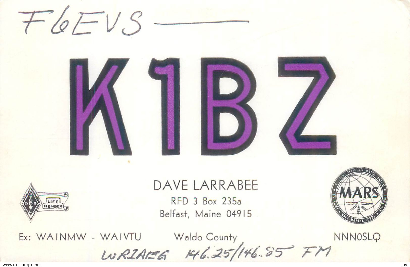 CARTE QSL : BELFAST . MAINE. USA. 1977 - Autres & Non Classés