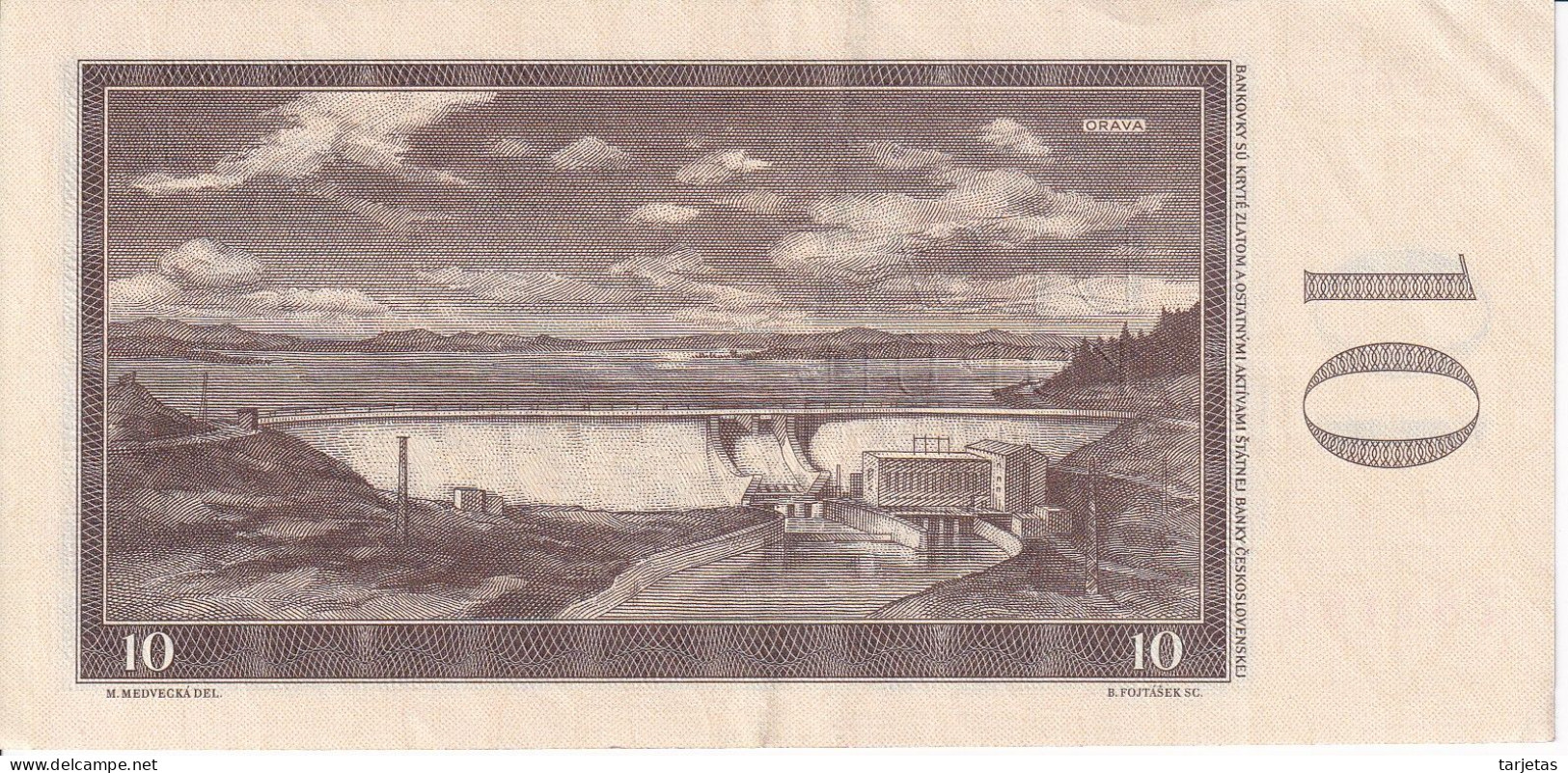 BILLETE DE CHECOSLOVAQUIA DE 10 KORUN DEL AÑO 1960 CALIDAD EBC (XF) (BANKNOTE) - Tchécoslovaquie