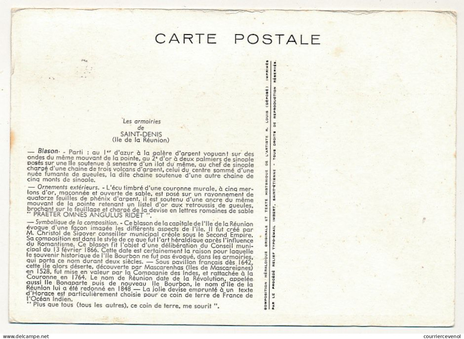 REUNION - Carte Maximum - 6F Blason De St Denis - Premier Jour - St Denis (Réunion) 16/5/1964 - Lettres & Documents