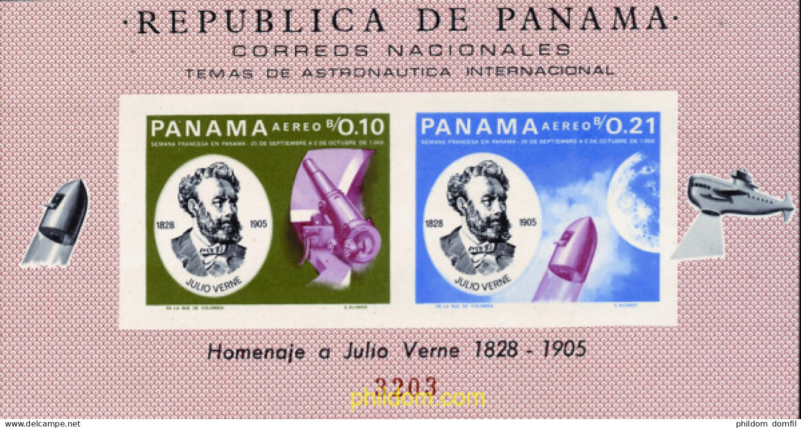 159765 MNH PANAMA 1966 JULIO VERNE - Panama