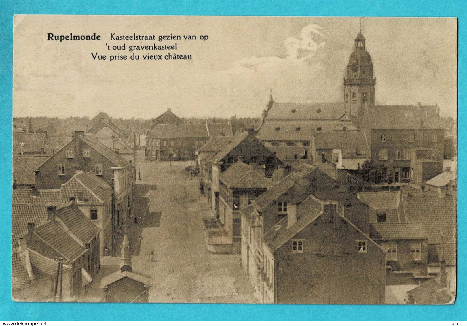 * Rupelmonde (Kruibeke - Oost Vlaanderen) * (Uitg Fl. Borghgraef) Kasteelstraat, Vue Prise Du Vieux Chateau, église, Old - Kruibeke