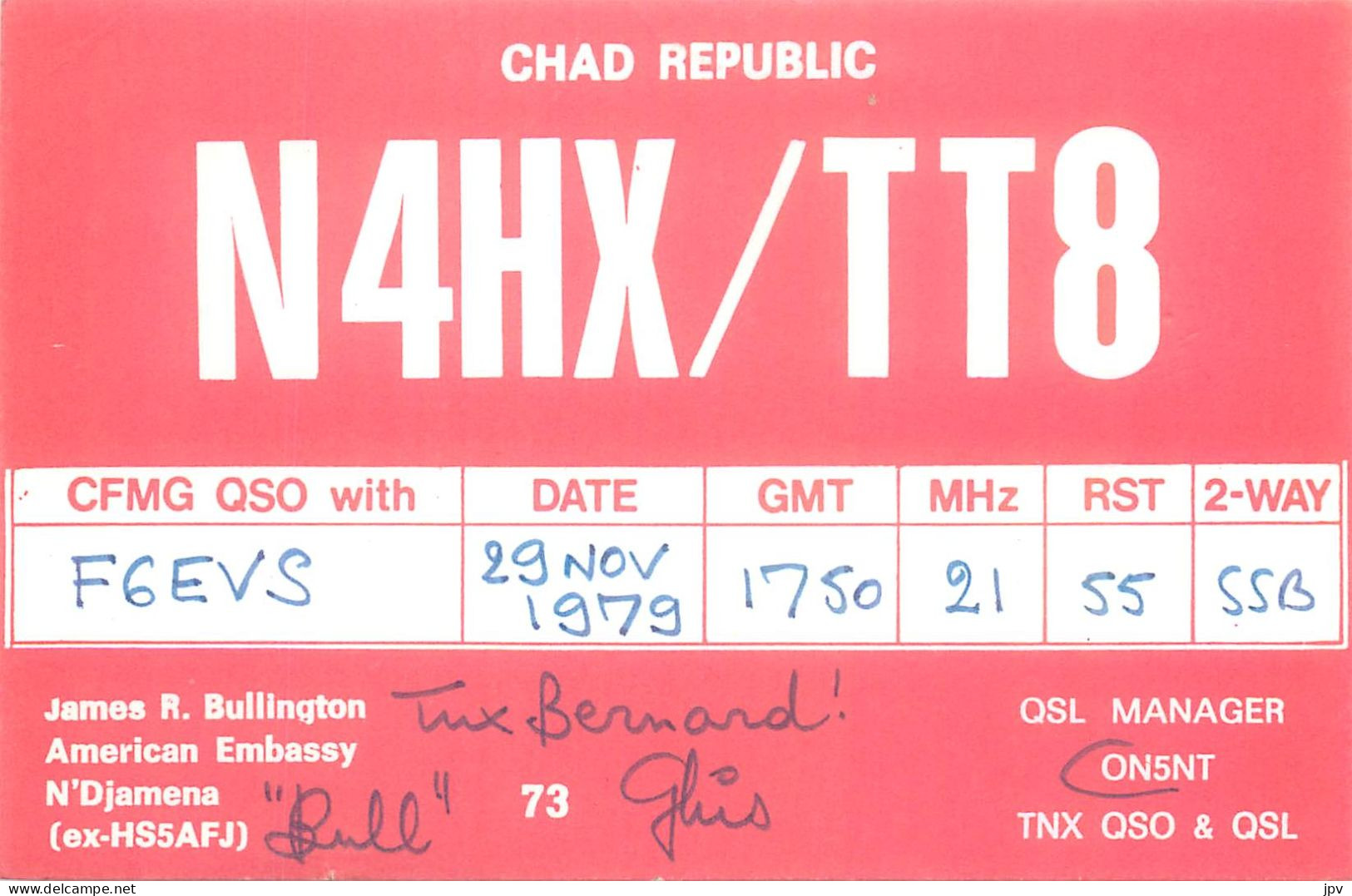 CARTE QSL : N'JAMENA . TCHAD . - Sonstige & Ohne Zuordnung