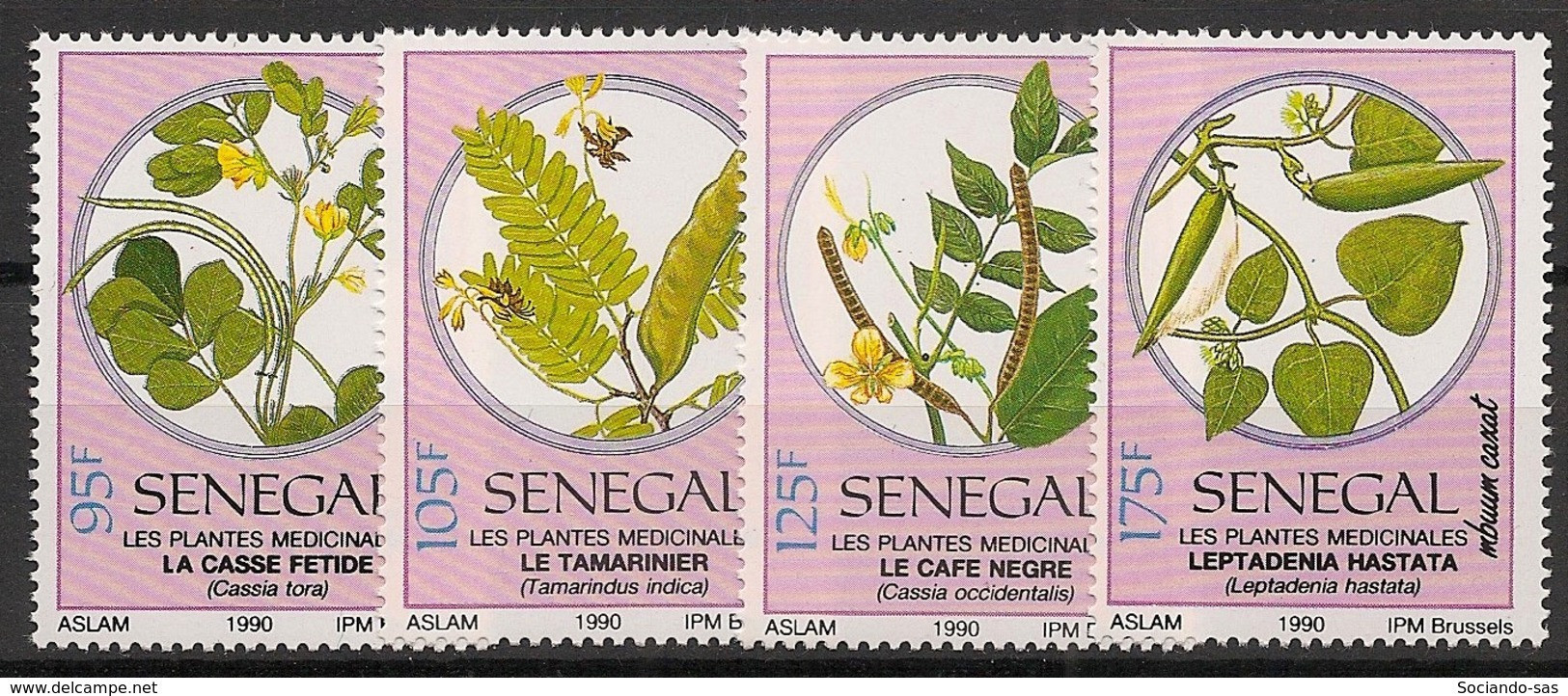 SENEGAL - 1990 - N°YT. 877 à 880 - Plantes Médicinales - Neuf Luxe ** / MNH / Postfrisch - Medicinal Plants